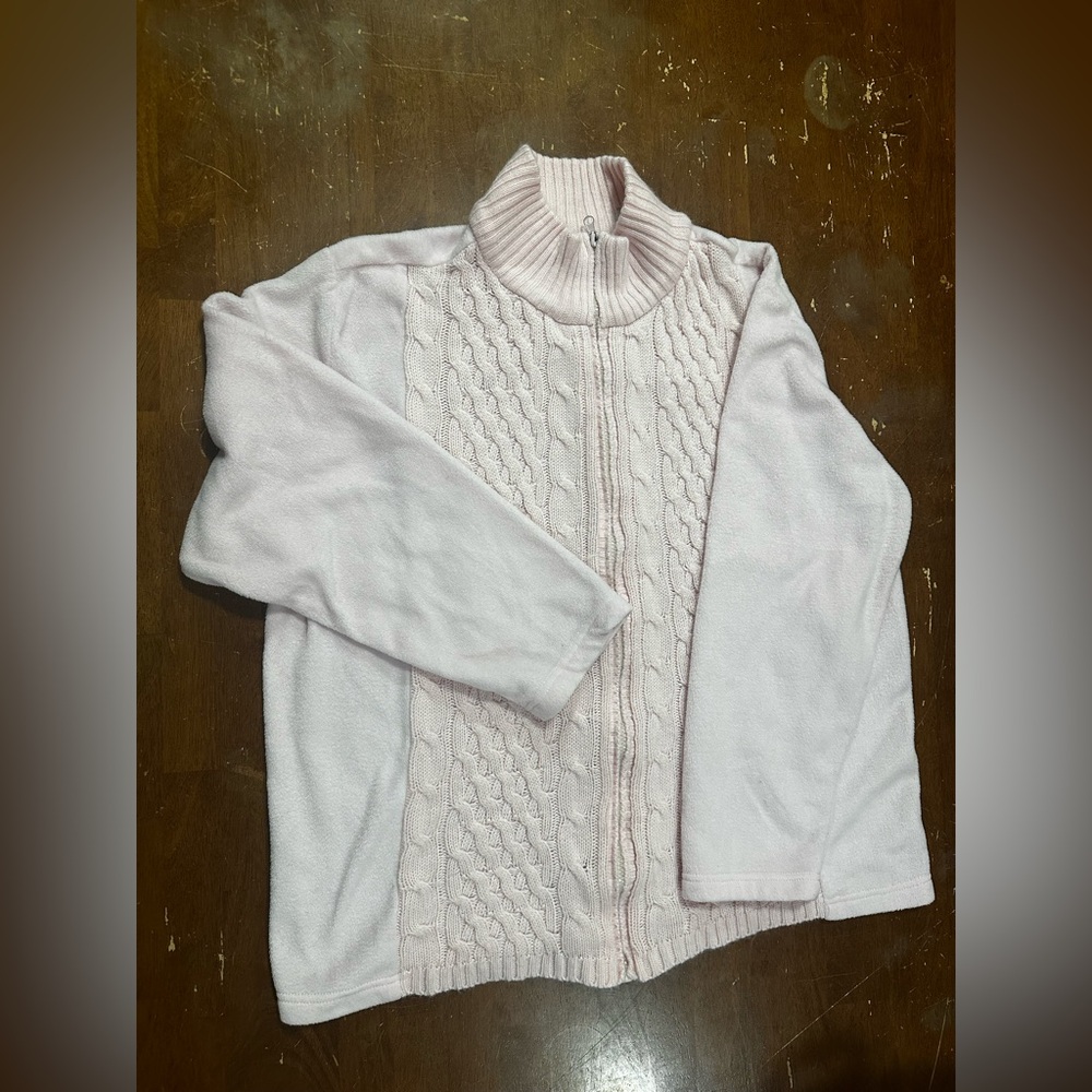 Jenny C Cozy Pink Zippered Sweater